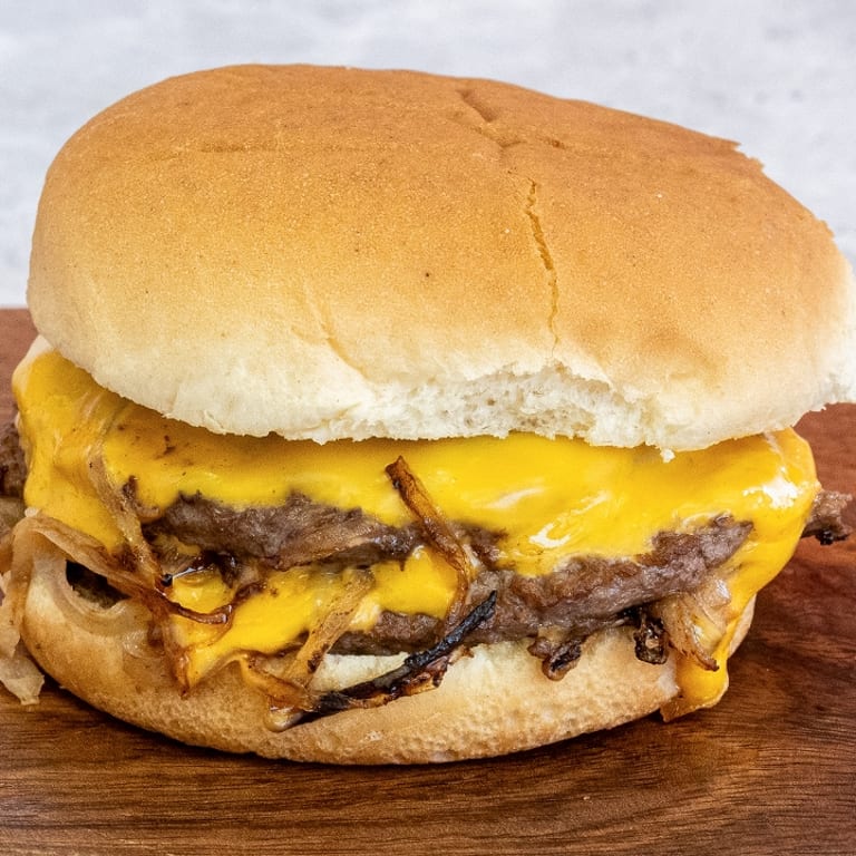 Indulge in Our Double Cheeseburger